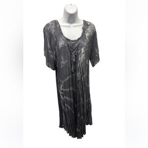 Gray Tie-Dye Short Sleeve Dress